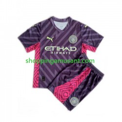 Maillot de Foot Manchester City Gardien Enfant Extérieur 2023-2024 Manche Courte