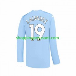 Maillot de Foot Manchester City J. ALVAREZ 19 Homme Domicile 2023-2024 Manche Longue