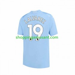 Maillot de Foot Manchester City J. ALVAREZ 19 Homme Domicile 2023-2024 Manche Courte