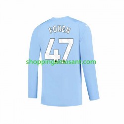 Maillot de Foot Manchester City Phil Foden 47 Homme Domicile 2023-2024 Manche Longue