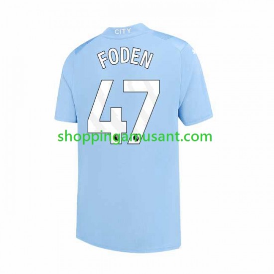 Maillot de Foot Manchester City Phil Foden 47 Homme Domicile 2023-2024 Manche Courte