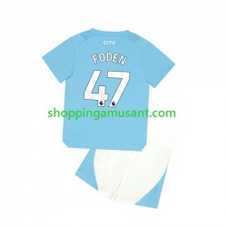 Maillot de Foot Manchester City Phil Foden 47 Enfant Domicile 2023-2024 Manche Courte