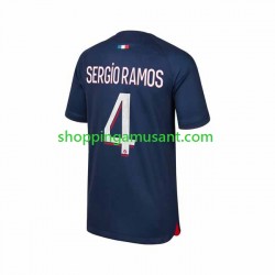 Maillot de Foot Paris Saint-Germain Sergio Ramos 4 Homme Domicile 2023-2024 Manche Courte