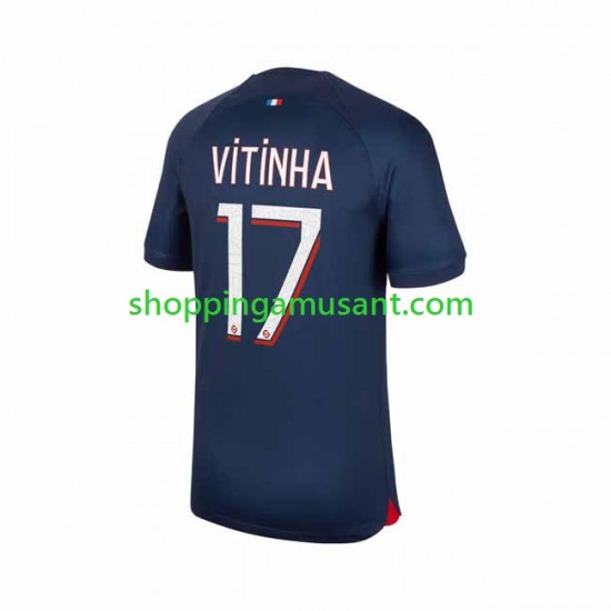 Maillot de Foot Paris Saint-Germain Vitinha 17 Homme Domicile 2023-2024 Manche Courte