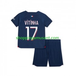 Maillot de Foot Paris Saint-Germain Vitinha 17 Enfant Domicile 2023-2024 Manche Courte