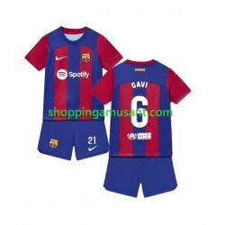 Maillot de Foot FC Barcelone Gavi 6 Enfant Domicile 2023-2024 Manche Courte