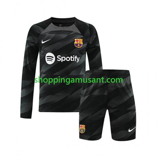Maillot de Foot FC Barcelone Gardien Enfant Extérieur 2023-2024 Manche Longue