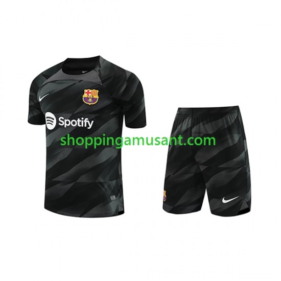 Maillot de Foot FC Barcelone Gardien Enfant Extérieur 2023-2024 Manche Courte