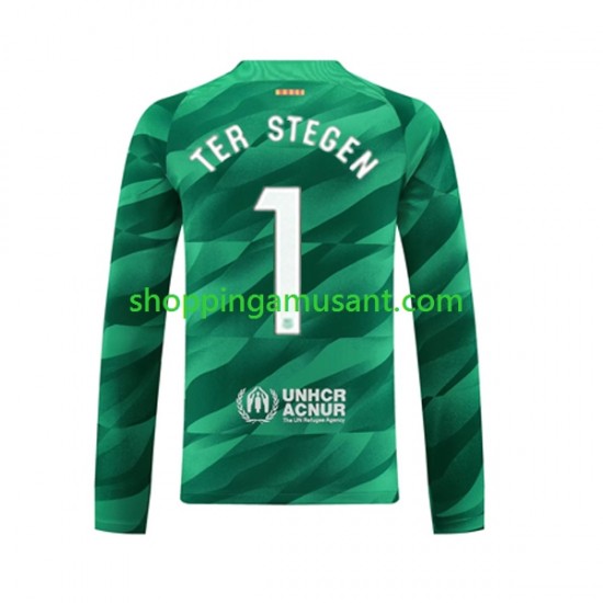 Maillot de Foot FC Barcelone Ter Stegen 1 Gardien Homme Domicile 2023-2024 Manche Longue