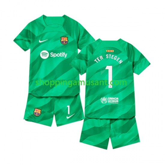 Maillot de Foot FC Barcelone Ter Stegen 1 Gardien Enfant Domicile 2023-2024 Manche Courte