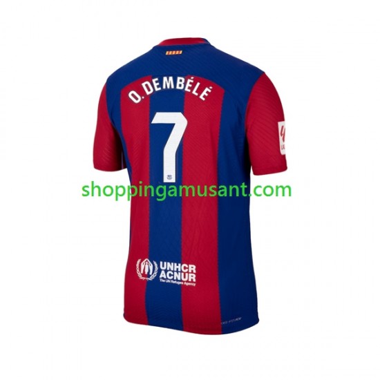 Maillot de Foot FC Barcelone Ousmane Dembele 7 Homme Domicile 2023-2024 Manche Courte