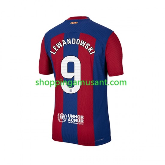 Maillot de Foot FC Barcelone Robert Lewandowski 9 Homme Domicile 2023-2024 Manche Courte