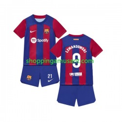 Maillot de Foot FC Barcelone Robert Lewandowski 9 Enfant Domicile 2023-2024 Manche Courte