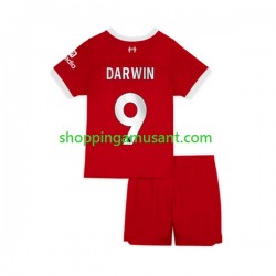 Maillot de Foot Liverpool Darwin Nunez 9 Enfant Domicile 2023-2024 Manche Courte