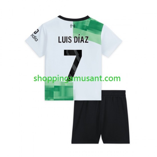 Maillot de Foot Liverpool Luis Diaz 7 Enfant Extérieur 2023-2024 Manche Courte