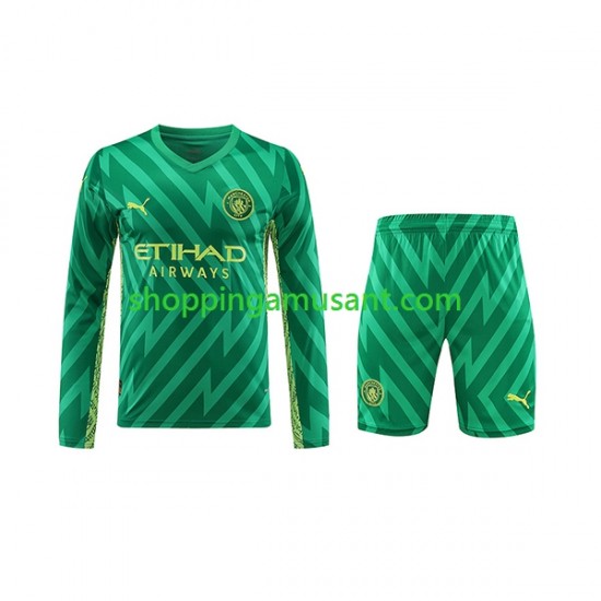 Maillot de Foot Manchester City Gardien Enfant Domicile 2023-2024 Manche Longue