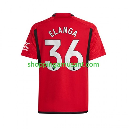 Maillot de Foot Manchester United Anthony Elanga 36 Homme Domicile 2023-2024 Manche Courte