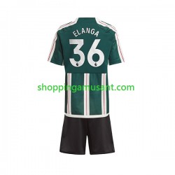 Maillot de Foot Manchester United Anthony Elanga 36 Enfant Extérieur 2023-2024 Manche Courte