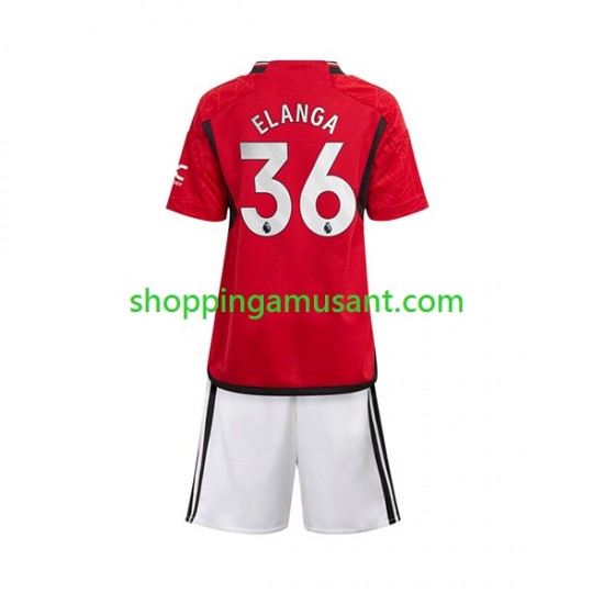 Maillot de Foot Manchester United Anthony Elanga 36 Enfant Domicile 2023-2024 Manche Courte