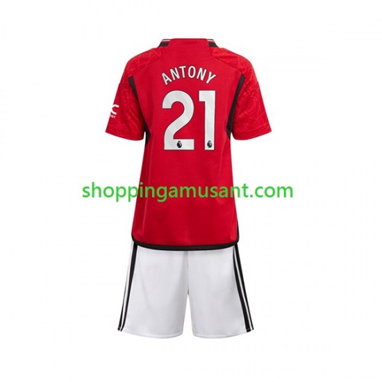Maillot de Foot Manchester United Antony Matheus 21 Enfant Domicile 2023-2024 Manche Courte