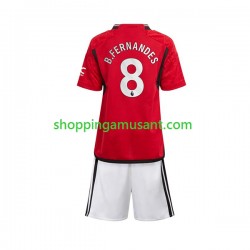 Maillot de Foot Manchester United B.Fernandes 8 Enfant Domicile 2023-2024 Manche Courte