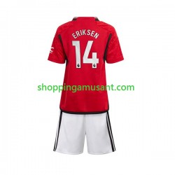 Maillot de Foot Manchester United Eriksen 14 Enfant Domicile 2023-2024 Manche Courte