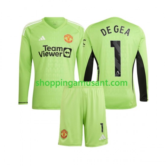Maillot de Foot Manchester United De Gea 1 Gardien Enfant Domicile 2023-2024 Manche Longue