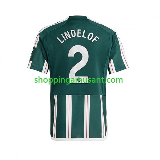 Maillot de Foot Manchester United Lindelof 2 Homme Extérieur 2023-2024 Manche Courte