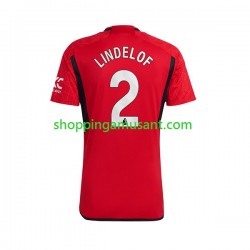 Maillot de Foot Manchester United Lindelof 2 Homme Domicile 2023-2024 Manche Courte