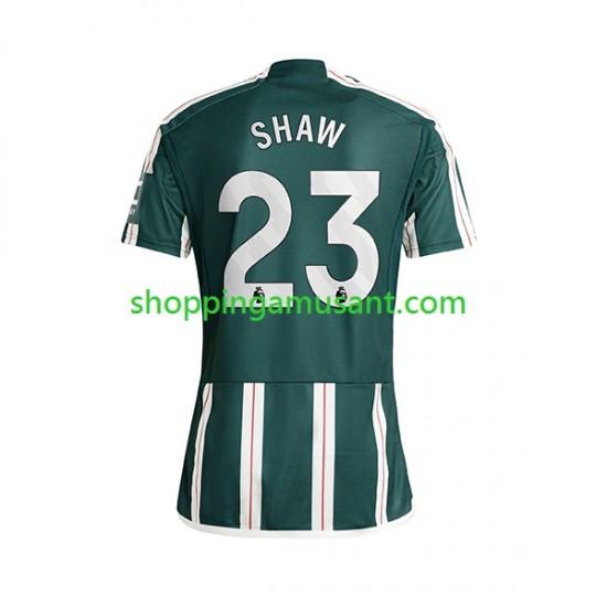 Maillot de Foot Manchester United Luke Shaw 23 Homme Extérieur 2023-2024 Manche Courte