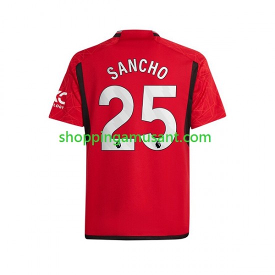 Maillot de Foot Manchester United Sancho 25 Homme Domicile 2023-2024 Manche Courte