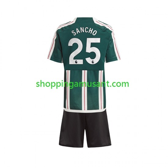 Maillot de Foot Manchester United Sancho 25 Enfant Extérieur 2023-2024 Manche Courte