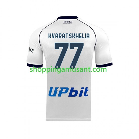 Maillot de Foot Naples Khvicha Kvaratskhelia 77 Homme Extérieur 2023-2024 Manche Courte