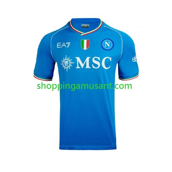 Maillot de Foot Naples Khvicha Kvaratskhelia 77 Homme Domicile 2023-2024 Manche Courte