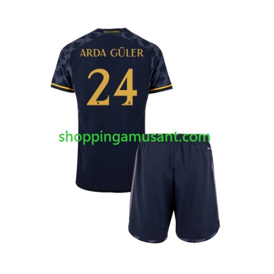 Maillot de Foot Real Madrid Arda Guler 24 Enfant Extérieur 2023-2024 Manche Courte