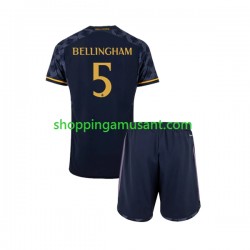 Maillot de Foot Real Madrid Jude Bellingham 5 Enfant Extérieur 2023-2024 Manche Courte