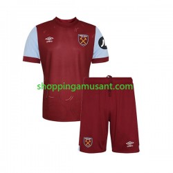 Maillot de Foot West Ham United Enfant Domicile 2023-2024 Manche Courte