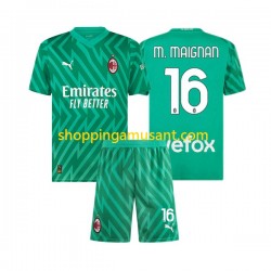 Maillot de Foot AC Milan Mike Maignan 16 Gardien Enfant Domicile 2023-2024 Manche Courte