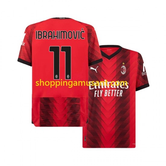 Maillot de Foot AC Milan Ibrahimović 11 Homme Domicile 2023-2024 Manche Courte
