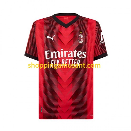 Maillot de Foot AC Milan Rafael Leao 17 Enfant Domicile 2023-2024 Manche Courte