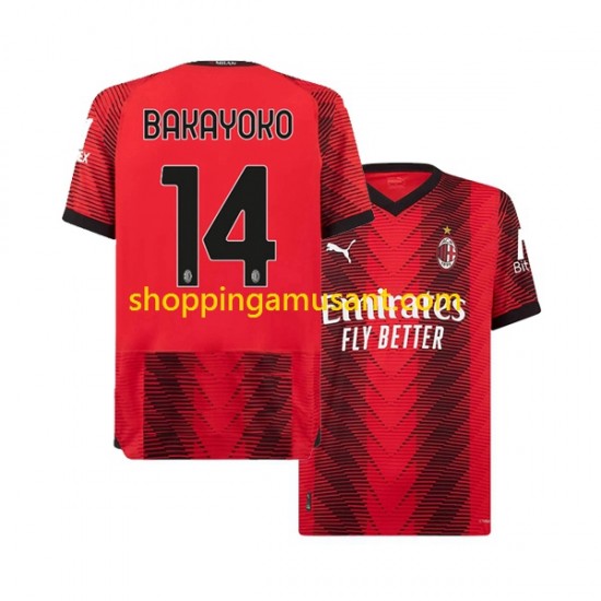 Maillot de Foot AC Milan Tiemoue Bakayoko 14 Homme Domicile 2023-2024 Manche Courte