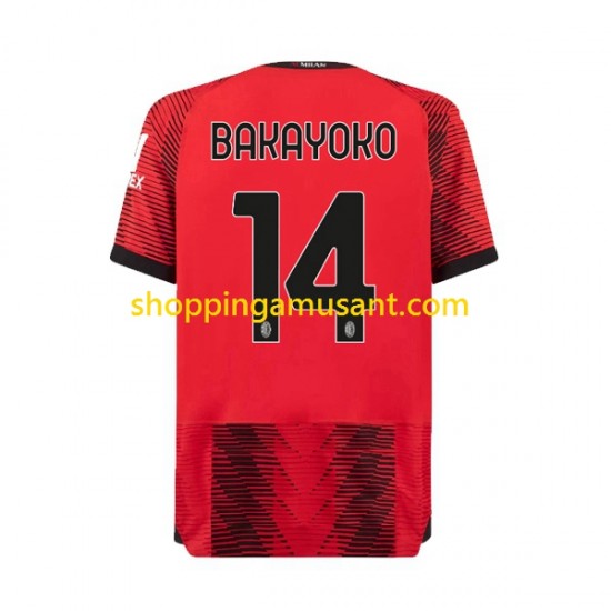 Maillot de Foot AC Milan Tiemoue Bakayoko 14 Homme Domicile 2023-2024 Manche Courte