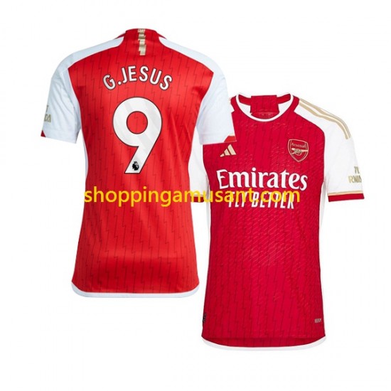 Maillot de Foot Arsenal Gabriel Jesus 9 Homme Domicile 2023-2024 Manche Courte