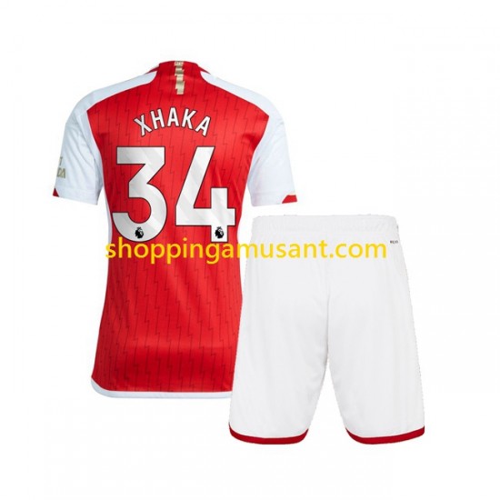 Maillot de Foot Arsenal Xhaka 34 Enfant Domicile 2023-2024 Manche Courte