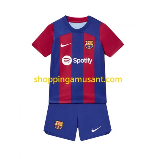 Maillot de Foot FC Barcelone Enfant Domicile 2023-2024 Manche Courte