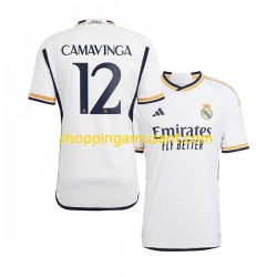 Maillot de Foot Real Madrid Camavinga 12 Homme Domicile 2023-2024 Manche Courte