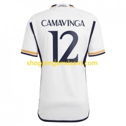Maillot de Foot Real Madrid Camavinga 12 Homme Domicile 2023-2024 Manche Courte