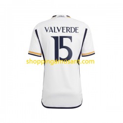 Maillot de Foot Real Madrid Federico Valverde 15 Homme Domicile 2023-2024 Manche Courte