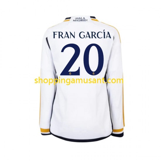Maillot de Foot Real Madrid Fran Garcia 20 Homme Domicile 2023-2024 Manche Longue