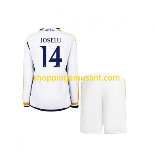 Maillot de Foot Real Madrid JOSELU 14 Enfant Domicile 2023-2024 Manche Longue